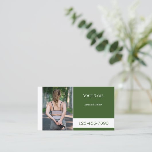 Aangepaste kleurenfotofitness - persoonlijke train visitekaartje (Staand voorkant)