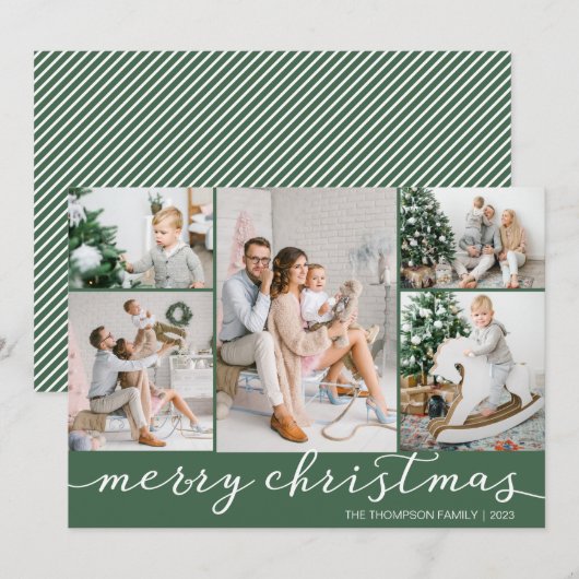 Aangepaste kleurenfotokaart voor fijne kerst met v feestdagenkaart (Voorkant / Achterkant)