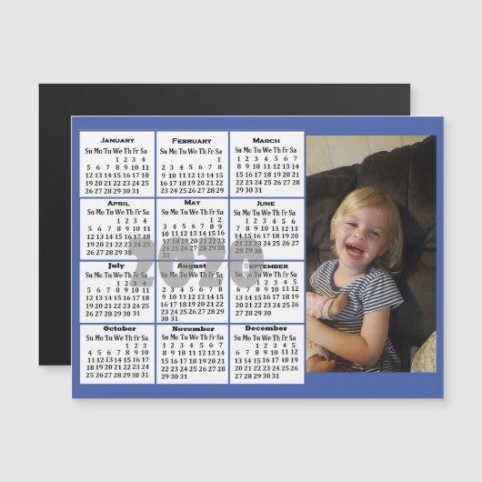 Aangepaste kleurenfotokalender magnetische uitnodiging (Voorkant / Achterkant)