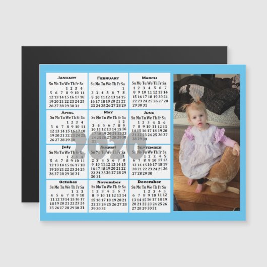 Aangepaste kleurenfotokalender magnetische uitnodiging (Voorkant / Achterkant)
