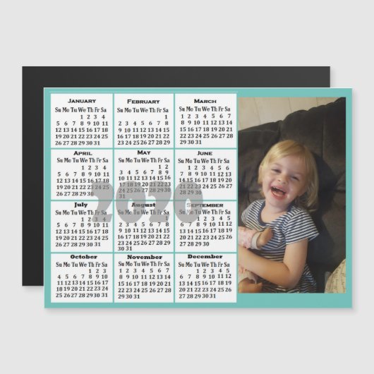 Aangepaste kleurenfotokalender magnetische uitnodiging (Voorkant / Achterkant)