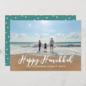 Aangepaste kleurenfoto's op de groet Hanukkah Feestdagenkaart (Voorkant / Achterkant)