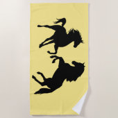 Aangepaste kleurengele handdoek met paardenkoppeli (Voorkant)