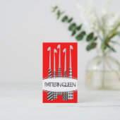 aangepaste kleurenhaakpatronen zwart wit visitekaartje (Staand voorkant)