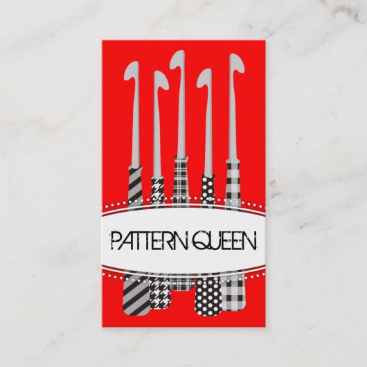 aangepaste kleurenhaakpatronen zwart wit visitekaartje (Voorkant)