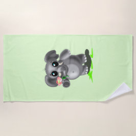 Aangepaste kleurenhanddoek met kleine olifant strandlaken