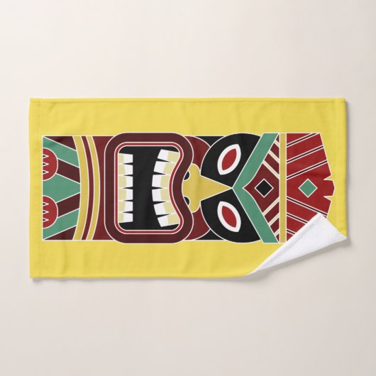 Aangepaste kleurenhanddoek voor Cool Tiki 1 Handdoek (Handdoek)