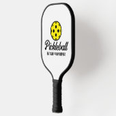 Aangepaste kleurenhandschoen met grappig citaat pickleball paddle (Links)
