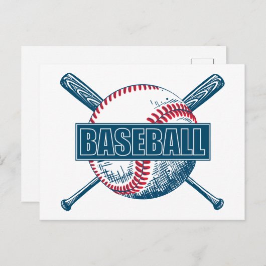 Aangepaste kleurenhonkbal briefkaart (Voorkant / Achterkant)