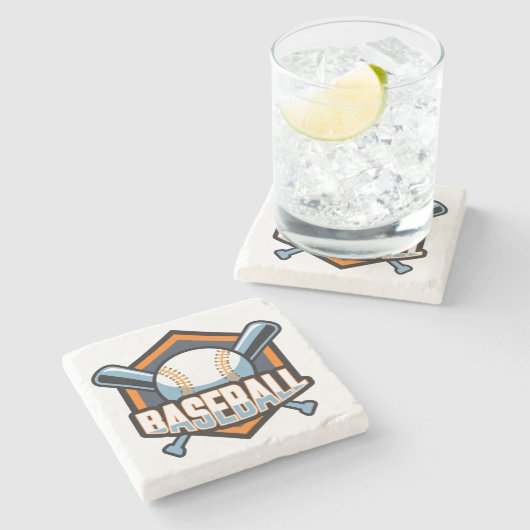 Aangepaste kleurenhonkbal stenen onderzetter (Zijkant)