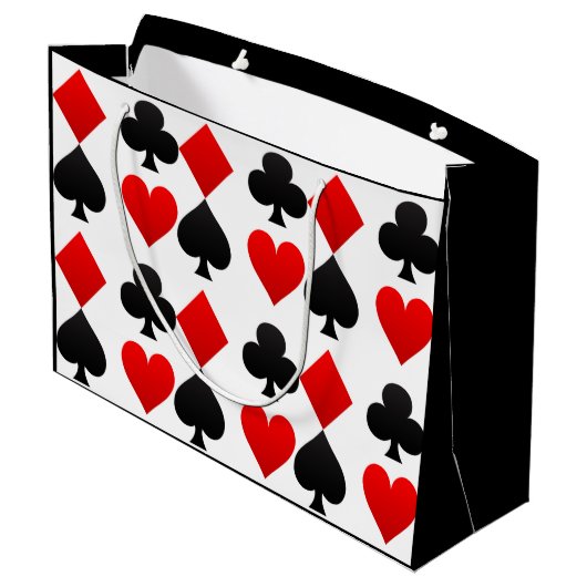 Aangepaste kleurenkaart voor deck-Vegas, hart/scho Large Cadeautasje (Achterkant Gekanteld)