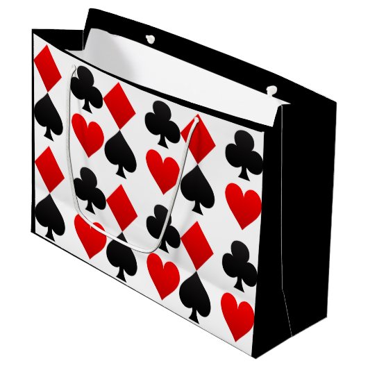 Aangepaste kleurenkaart voor deck-Vegas, hart/scho Large Cadeautasje (Voorkant Gekanteld)