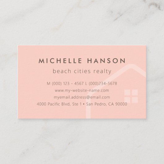 Aangepaste kleurenkamerikentpictogram Realtor Visitekaartje (Achterkant)