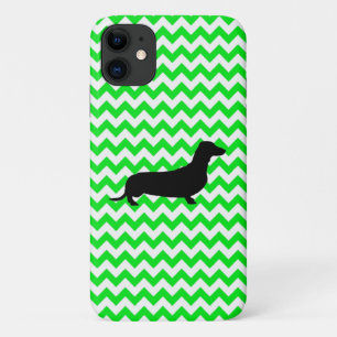 Aangepaste kleurenkruid met Dachshund Silhouette Case-Mate iPhone Case
