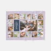 Aangepaste kleurenlegant handschrift fotocollage fleece deken (Voorkant (Horizontaal))