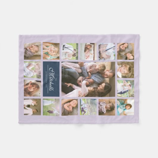 Aangepaste kleurenlegant handschrift fotocollage fleece deken (Voorkant (Horizontaal))