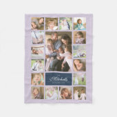 Aangepaste kleurenlegant handschrift fotocollage fleece deken (Voorkant)