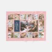 Aangepaste kleurenlegant handschrift fotocollage fleece deken (Voorkant (Horizontaal))