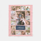 Aangepaste kleurenlegant handschrift fotocollage fleece deken (Voorkant)