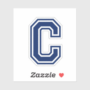 Aangepaste kleurenletter C sportieve college lette Sticker