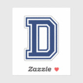 Aangepaste kleurenletter D sportieve college lette Sticker (Vel)