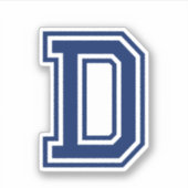 Aangepaste kleurenletter D sportieve college lette Sticker (Voorkant)
