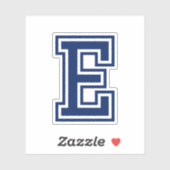 Aangepaste kleurenletter E sportieve college lette Sticker (Vel)