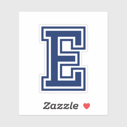 Aangepaste kleurenletter E sportieve college lette Sticker (Vel)