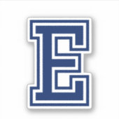 Aangepaste kleurenletter E sportieve college lette Sticker (Voorkant)