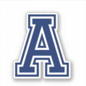 Aangepaste kleurenletter Een sportief collegelette Sticker (Voorkant)