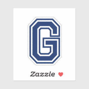 Aangepaste kleurenletter G sportieve college lette Sticker