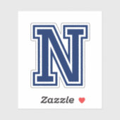 Aangepaste kleurenletter N sportief college letter Sticker (Vel)