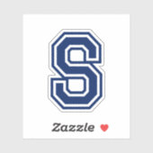 Aangepaste kleurenletter S sportieve college lette Sticker (Vel)