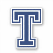 Aangepaste kleurenletter T sportieve college lette Sticker (Voorkant)