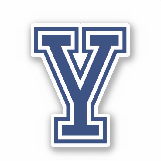 Aangepaste kleurenletter Y sportieve college lette Sticker (Voorkant)