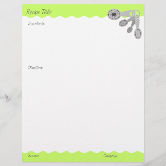Aangepaste kleurenmetingslepels recept letterkop (Voorkant)