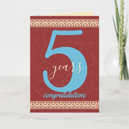 Aangepaste kleurenmijlpaal voor werknemers-verjaar kaart (Voorkant)