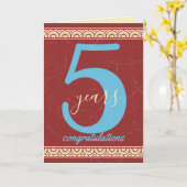 Aangepaste kleurenmijlpaal voor werknemers-verjaar kaart (Gele Bloem)