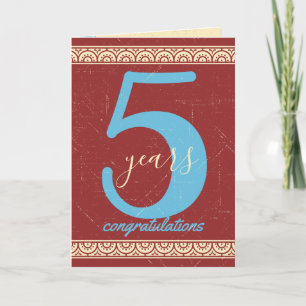 Aangepaste kleurenmijlpaal voor werknemers-verjaar kaart