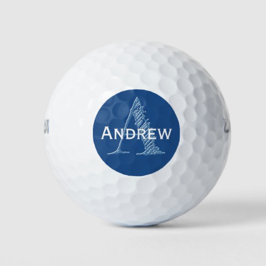 Aangepaste kleurenmonogram Aangepaste Golfbal Golfballen (Voorkant)