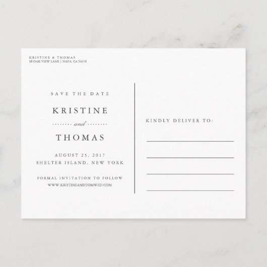 Aangepaste kleurenmonogram bruiloft opslaan Datum Aankondigingskaart (Achterkant)