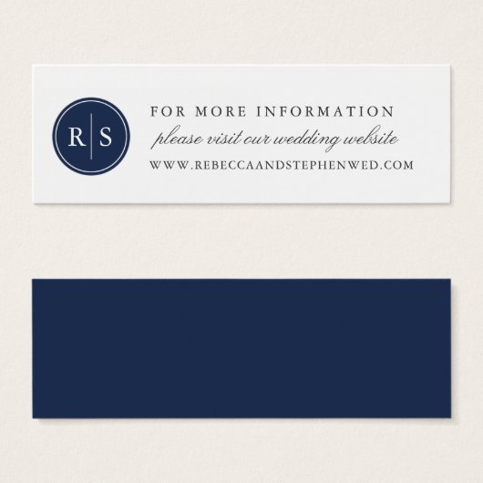 Aangepaste kleurenmonogram bruiloft Website kaarte Mini Visitekaartjes (Voorkant /achterkant)