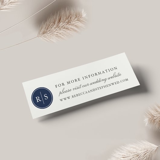 Aangepaste kleurenmonogram bruiloft Website kaarte Mini Visitekaartjes