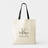 Aangepaste kleurennaam zwarte grijze bridesmaïde c tote bag (Achterkant)