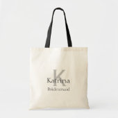 Aangepaste kleurennaam zwarte grijze bridesmaïde c tote bag (Voorkant)