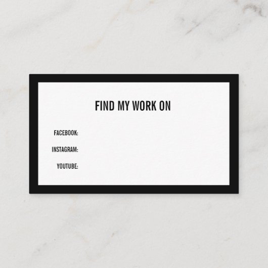 Aangepaste kleurenrand visitekaartje (Achterkant)