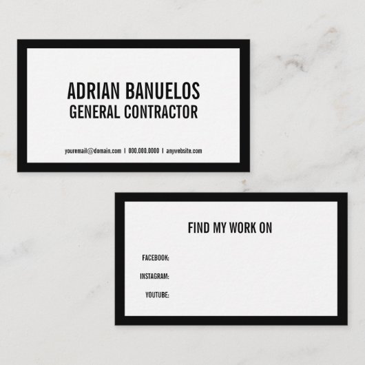 Aangepaste kleurenrand visitekaartje (Voorkant / Achterkant)