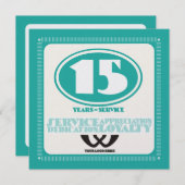 Aangepaste kleurenretro 15-jarige werknemerspremie (Voorkant / Achterkant)