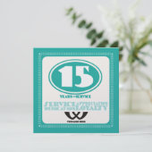 Aangepaste kleurenretro 15-jarige werknemerspremie (Staand voorkant)