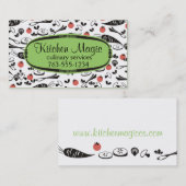 Aangepaste kleurenretro-groenten kookvleeskok-kaar visitekaartje (Voorkant / Achterkant)